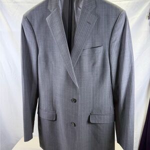 Brooks Brothers Blazer Mens 42R Gray Striped Fitzgerald Fit Explorer Stretch